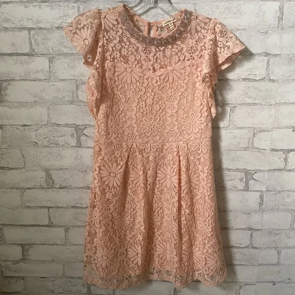 Monteau Girl Dresses | Older Girls Monteau Pastel Pink Bead Neckline Dress | Color: Pink | Size: 12g | Pm-31231695'S Closet